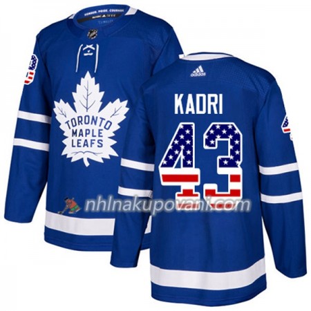 Toronto Maple Leafs Dresy Nazem Kadri 43 2017-2018 USA Flag Fashion Modrá Adidas Authentic - Pánské